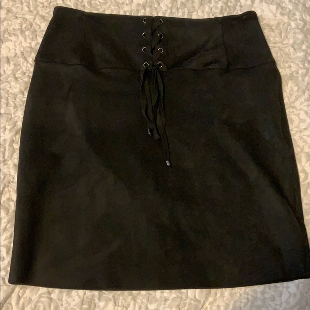 Black velvet skirt